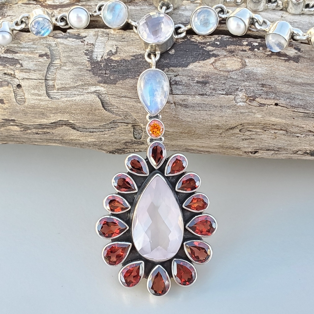 Nicky Butler Limited RAJ Collection Multi Gemstone NB Necklace Sterling #28/75 - Picture 8 of 16